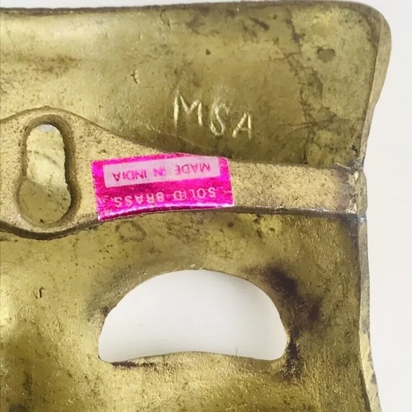 Theater Mask Vintage Solid Brass Tragedy Face 6.5” - Picture 6 of 8